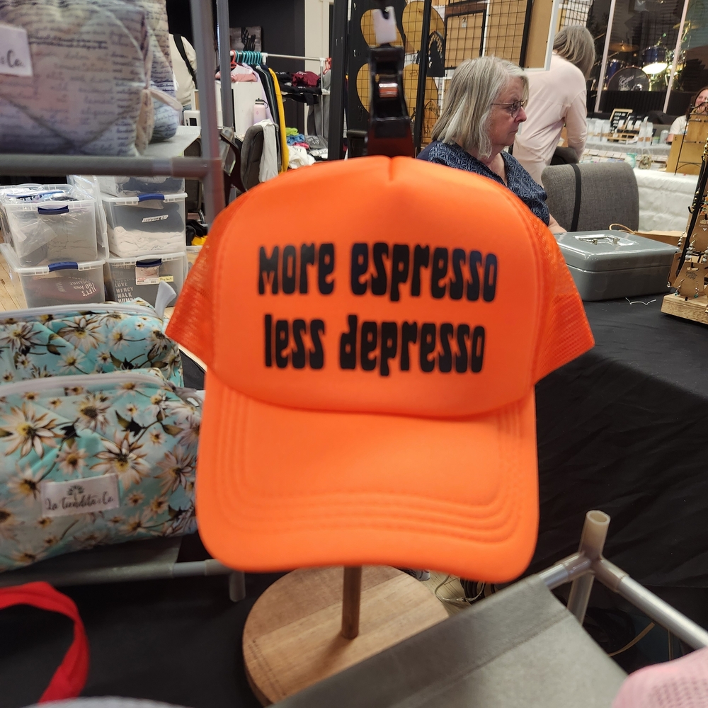 Orange Trucker Hat with Fun Slogan